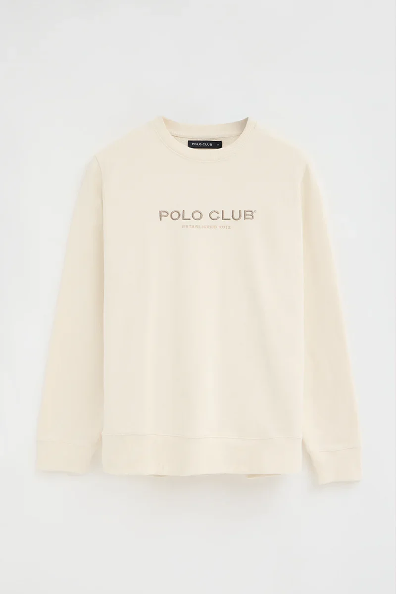 Nude relaxed-fit sweatshirt with Established 2012 Polo Club embroidery - Image 9