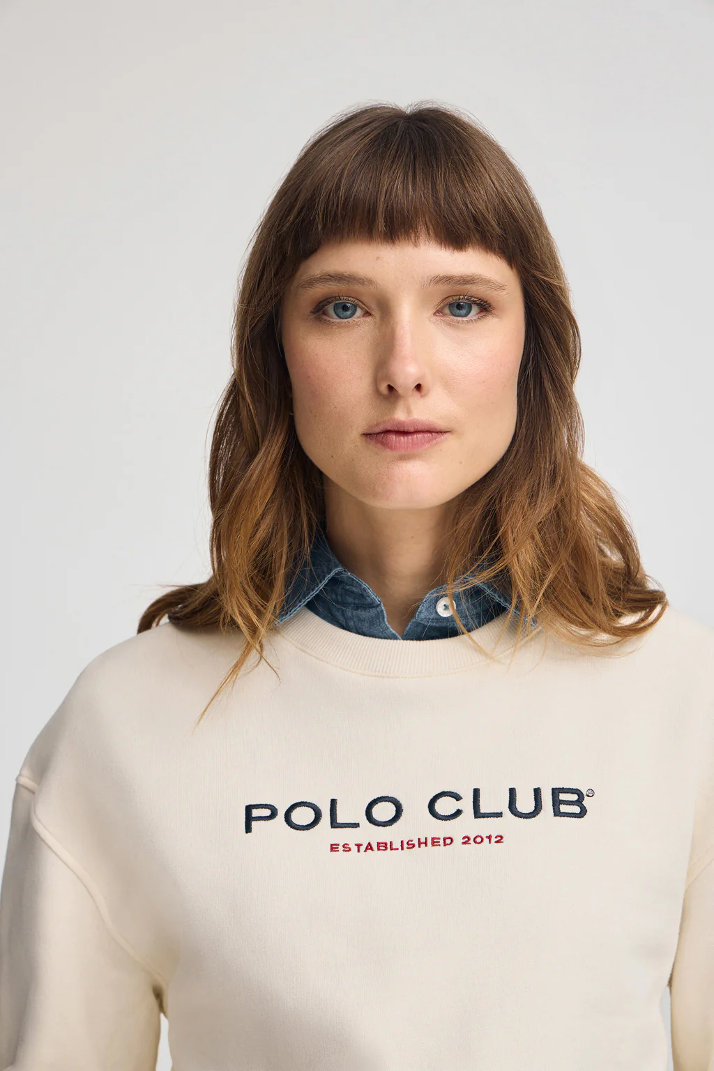 Nude boxy-fit sweatshirt Established 2012 Polo Club - Image 3