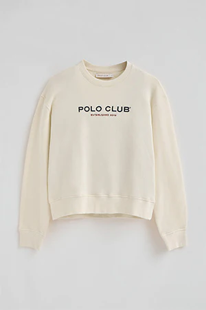 Nude boxy-fit sweatshirt Established 2012 Polo Club - Image 9