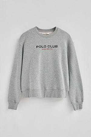 Grey-marl boxy-fit sweatshirt Established 2012 Polo Club - Image 9