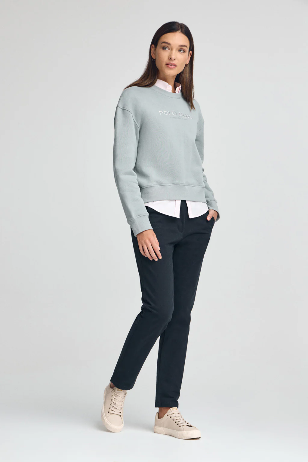 Blueish-grey boxy-fit sweatshirt Established 2012 Polo Club - Image 4