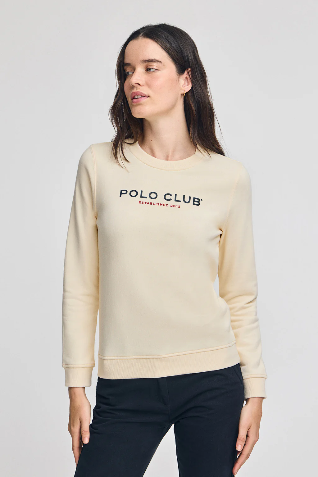 Nude sweatshirt with Polo Club rubber logo