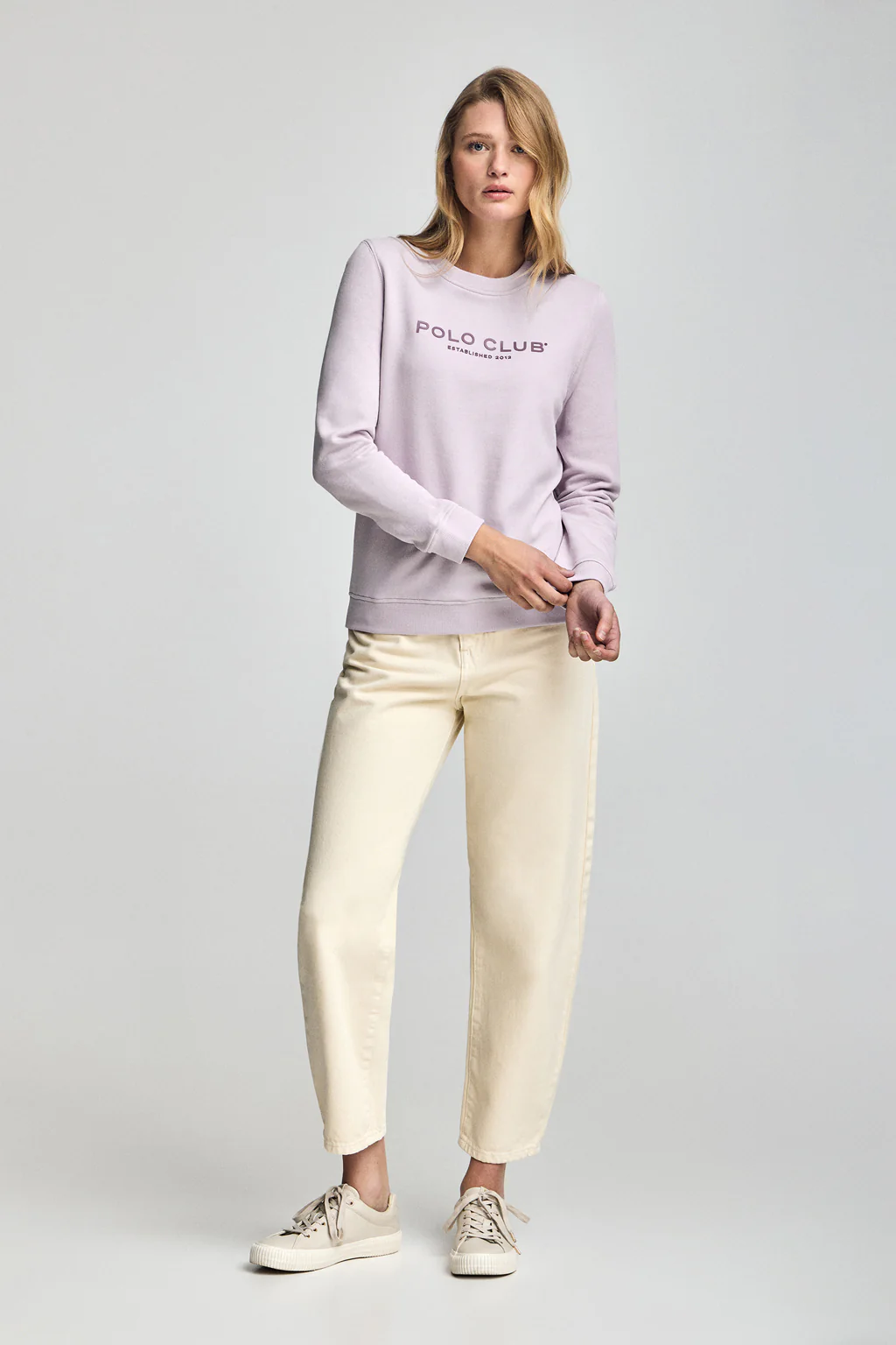 Lavender sweatshirt with Polo Club rubber logo - Image 4