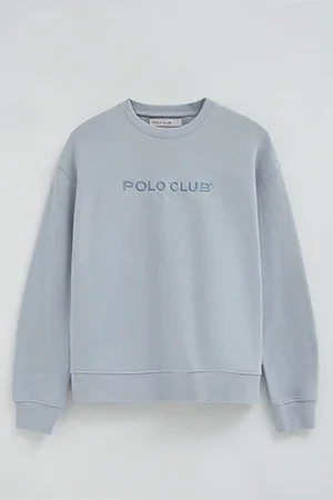 Light-blue boxy-fit sweatshirt with Established 2012 Polo Club embroidery - Image 10