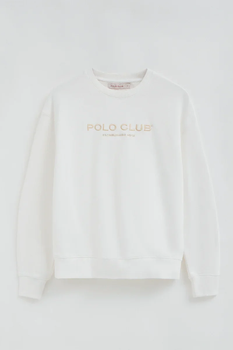 White boxy-fit sweatshirt with Established 2012 Polo Club embroidery - Image 6