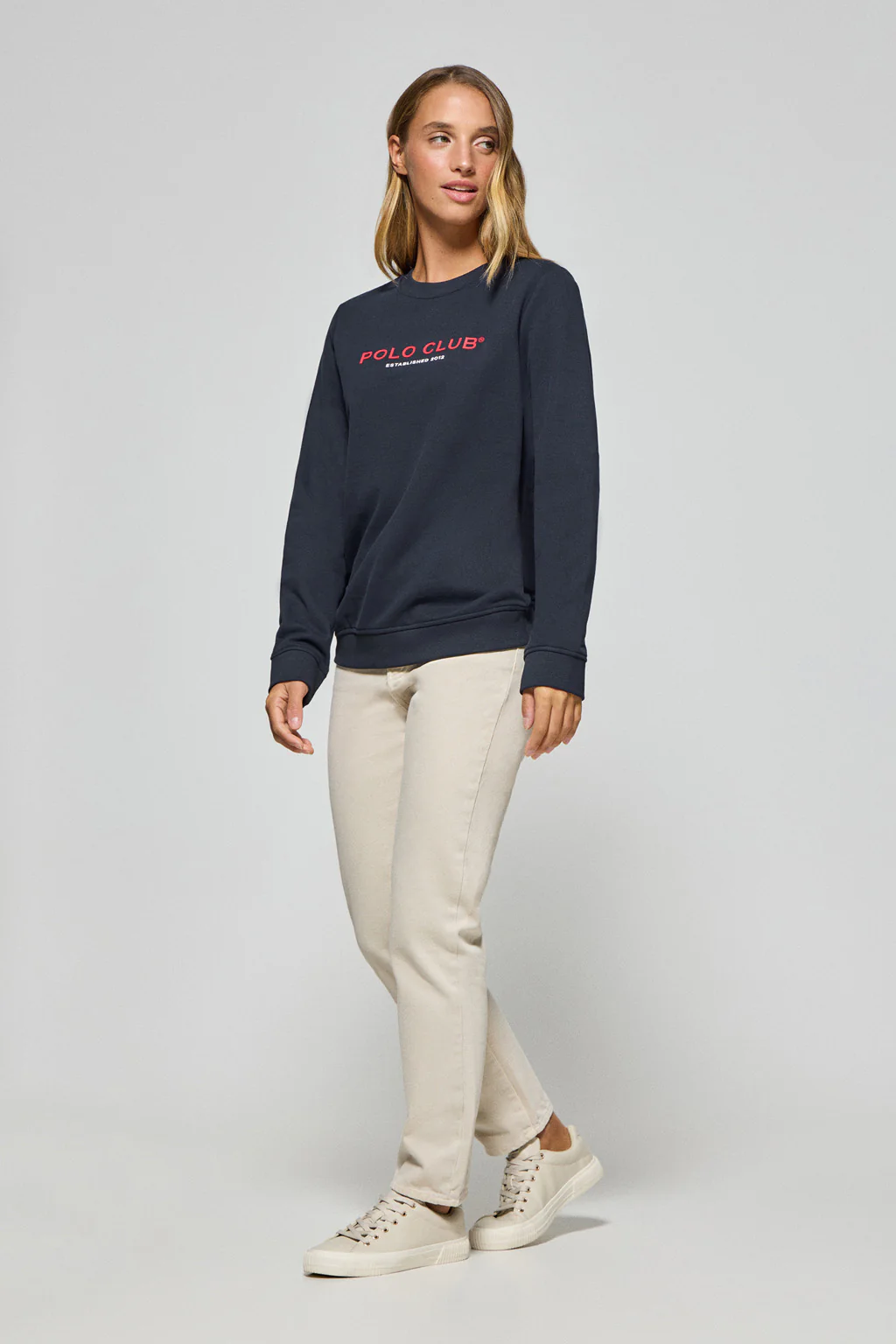 Navy-blue slim-fit sweatshirt with Polo Club logo - Image 4