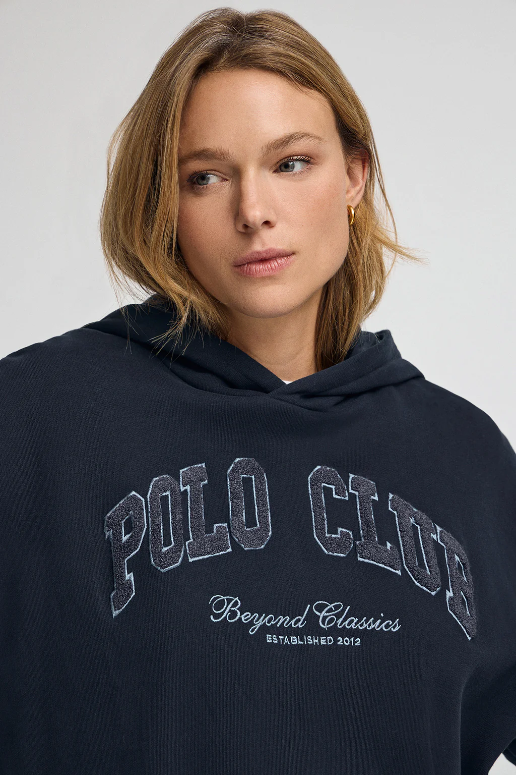 Navy-blue hoodie with Established 2012 Polo Club logo - Image 3