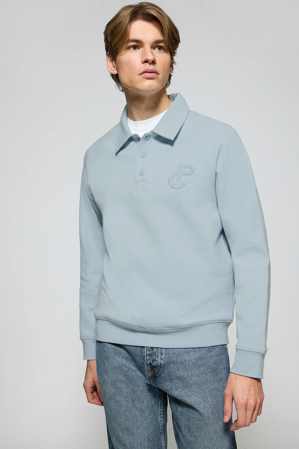 Light-blue polo sweatshirt Gorka with Polo Club monogram