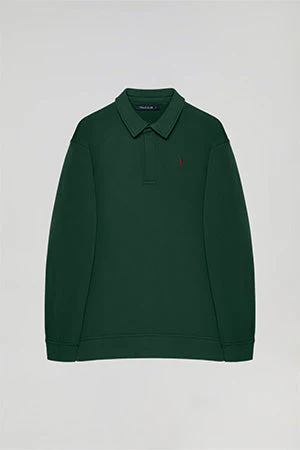 Green polo-collar sweatshirt with Rigby Go embroidery - Image 11