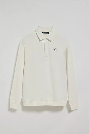 Beige polo-collar sweatshirt Hadid with Rigby Go logo - Image 9