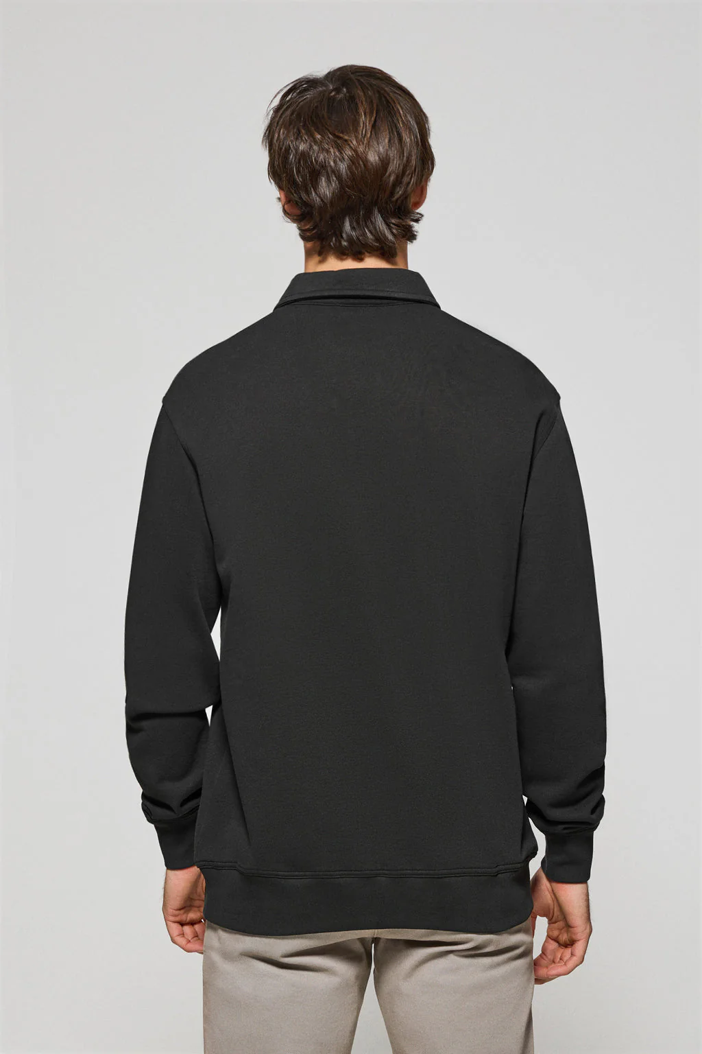 Black polo-collar sweatshirt Hadid with Rigby Go logo - Image 4