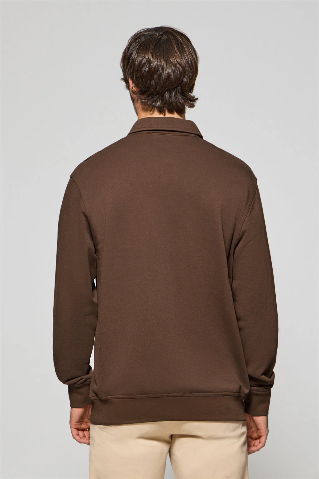 Brown polo-collar sweatshirt Hadid with Rigby Go logo - Image 4