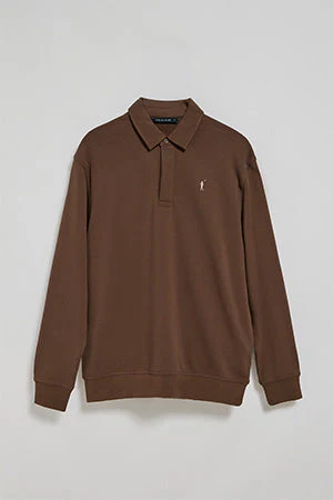 Brown polo-collar sweatshirt Hadid with Rigby Go logo - Image 9