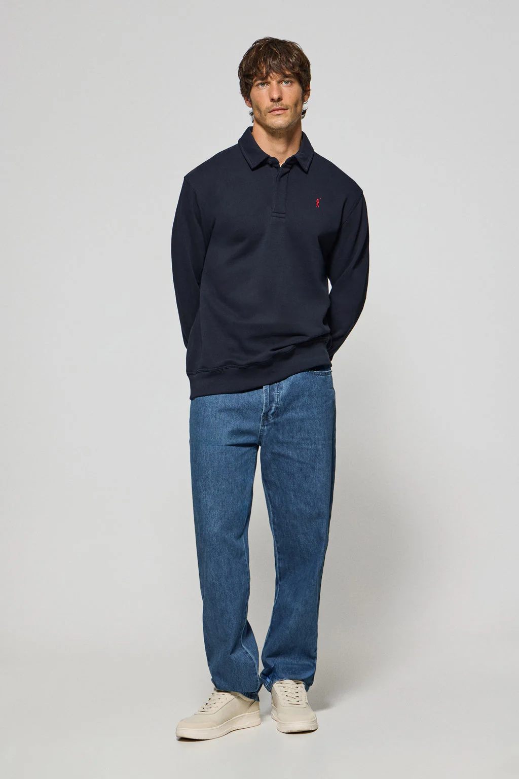 Navy-blue polo-collar sweatshirt Hadid with Rigby Go logo - Image 3