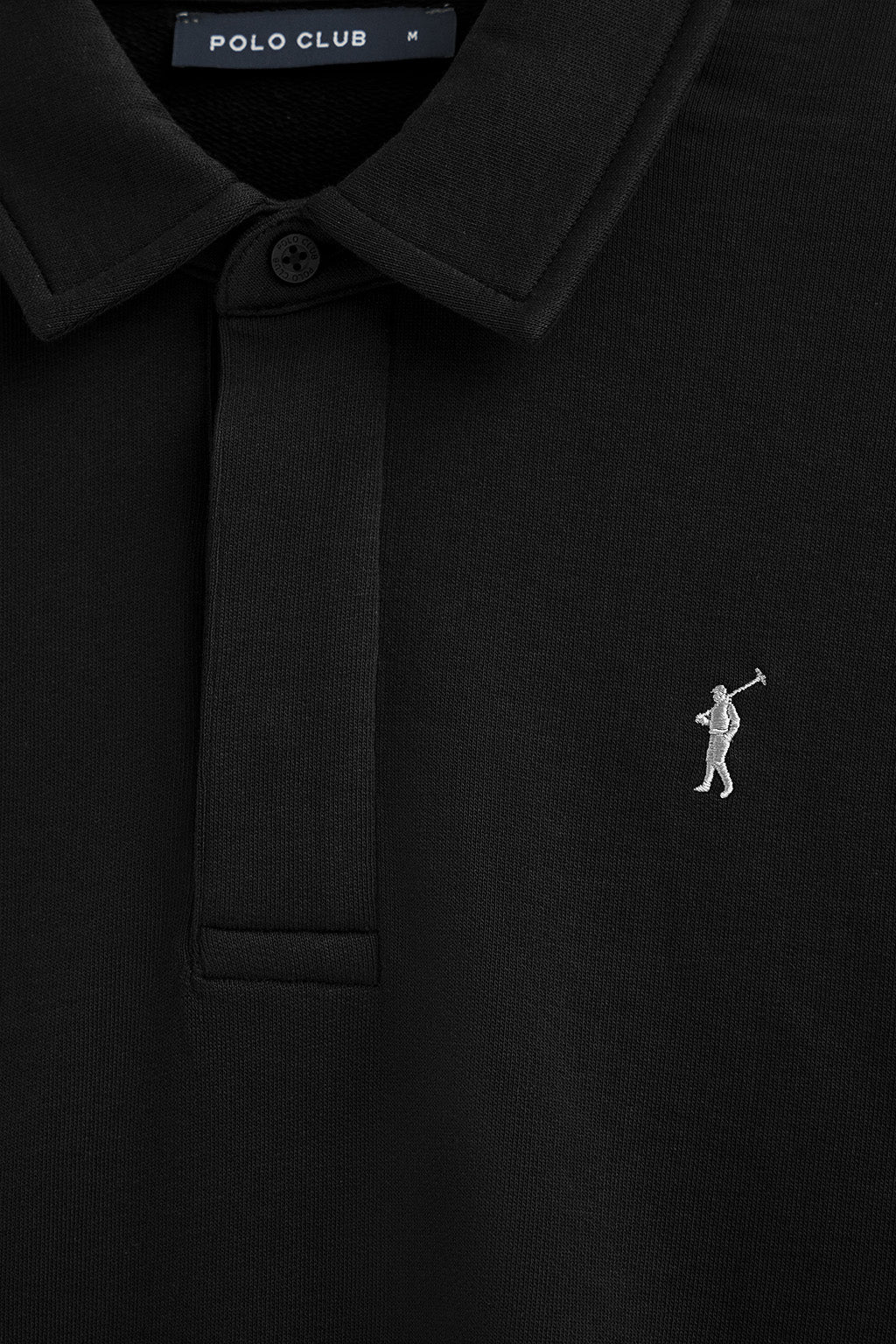 Black regular-fit polo-style sweatshirt with Rigby Go logo - Image 6