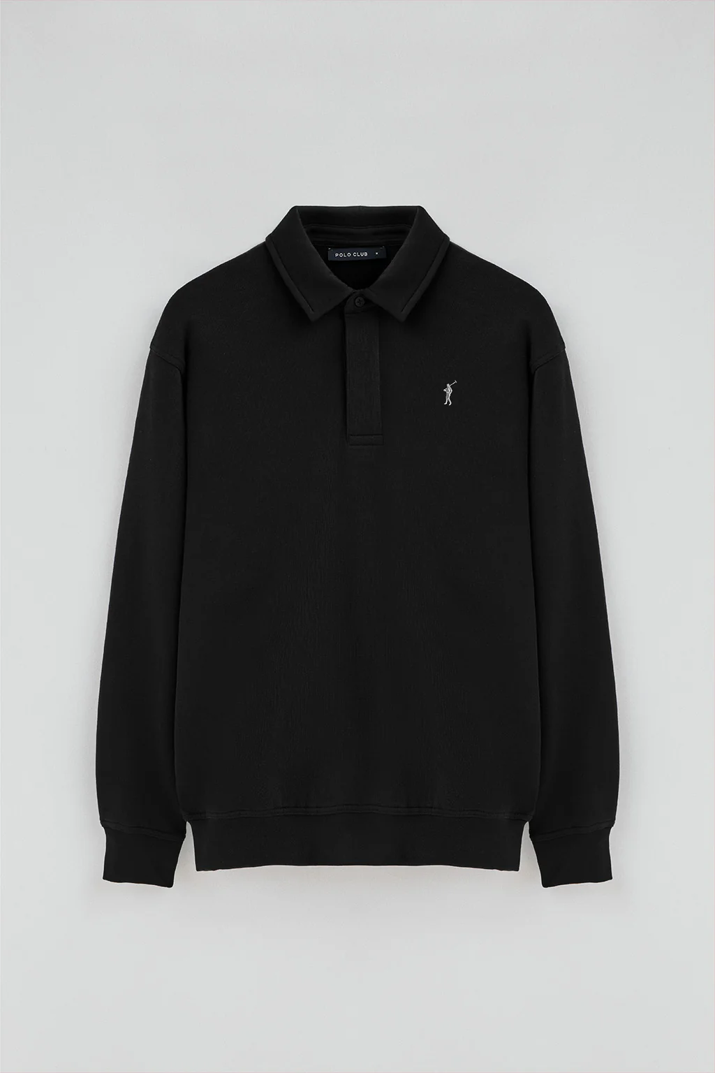 Black regular-fit polo-style sweatshirt with Rigby Go logo - Image 8