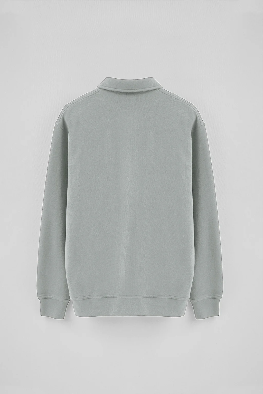 Blueish-grey regular-fit polo-style sweatshirt with Rigby Go logo - Image 7