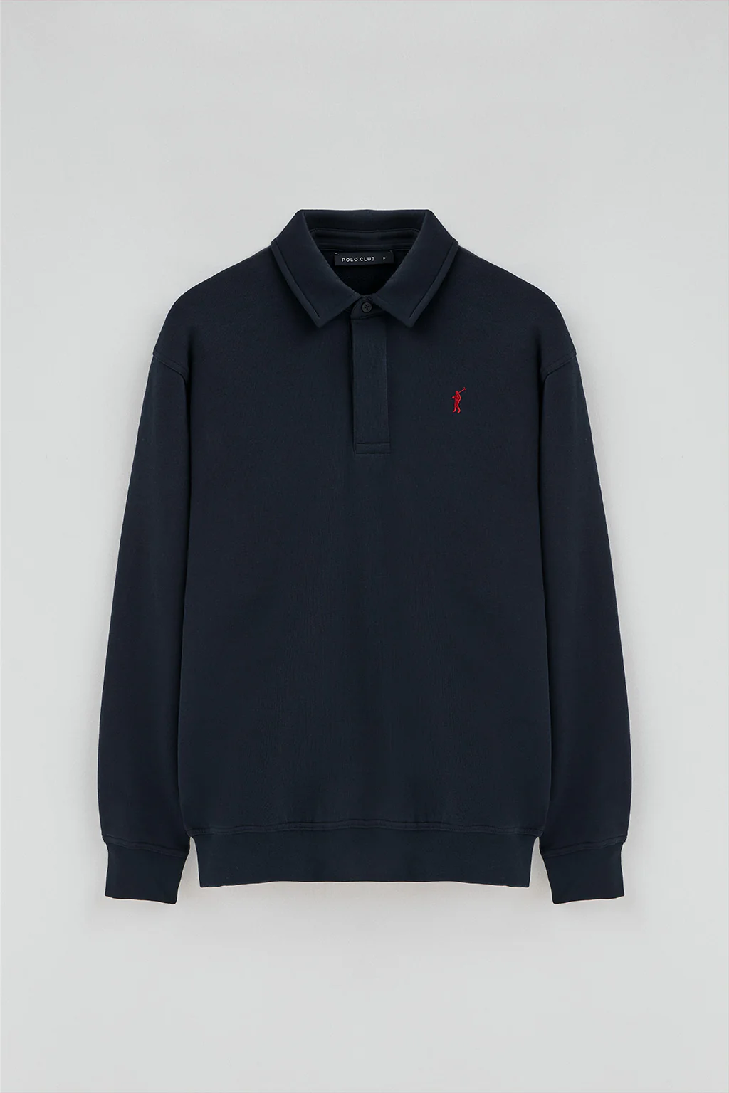 Navy-blue regular-fit polo-style sweatshirt with Rigby Go logo - Image 5
