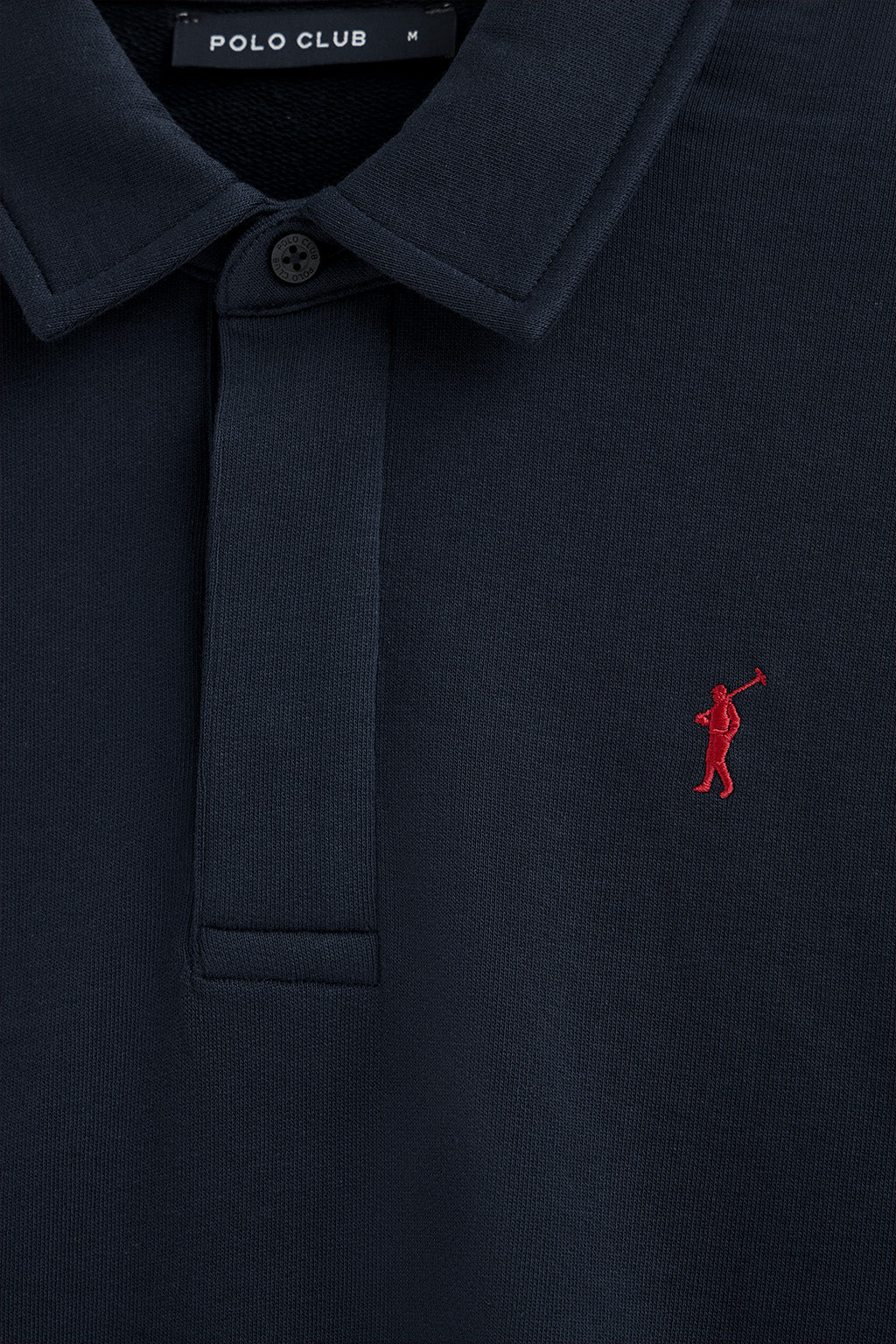 Navy-blue regular-fit polo-style sweatshirt with Rigby Go logo - Image 6