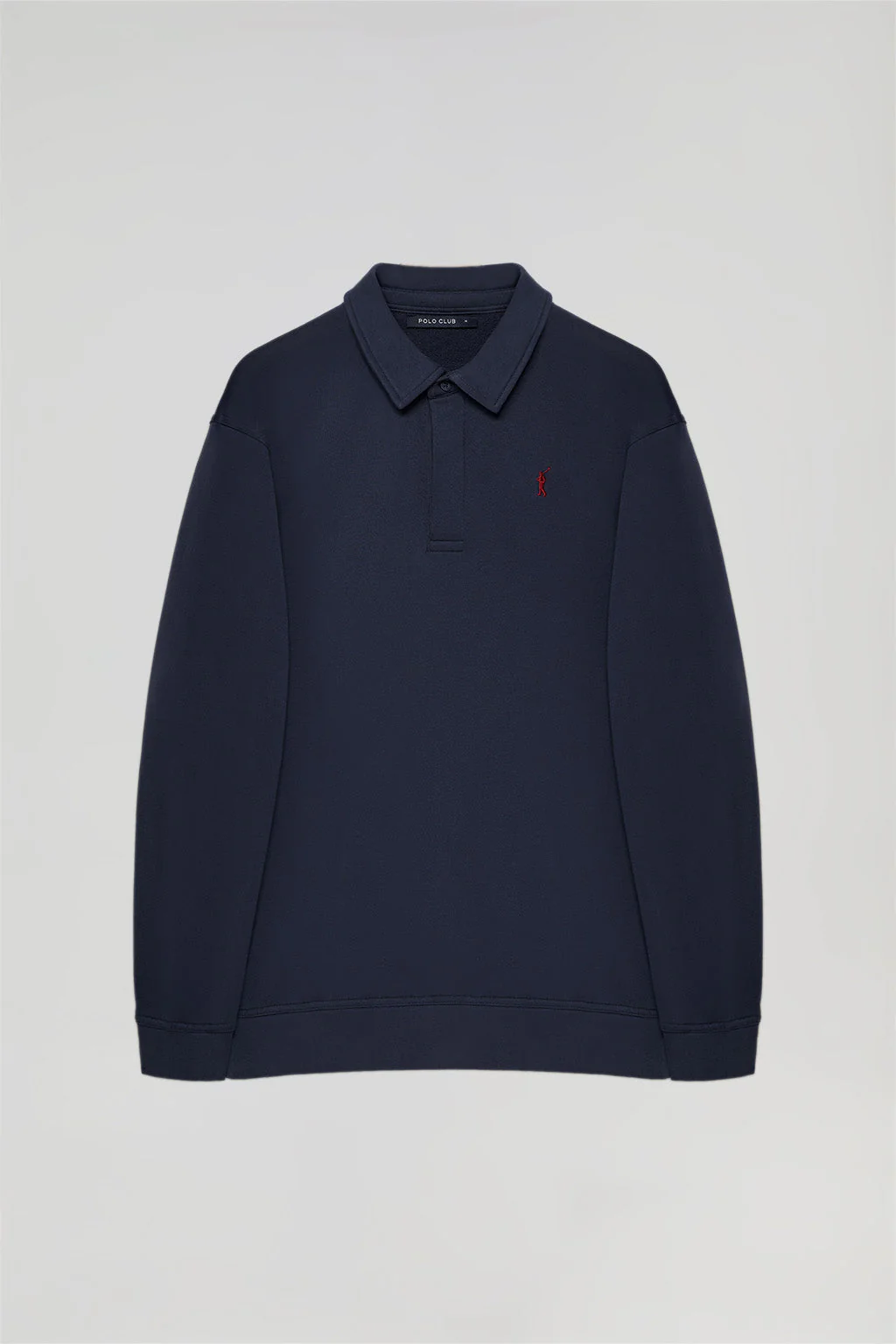 Navy-blue polo-collar sweatshirt with Rigby Go embroidery - Image 6