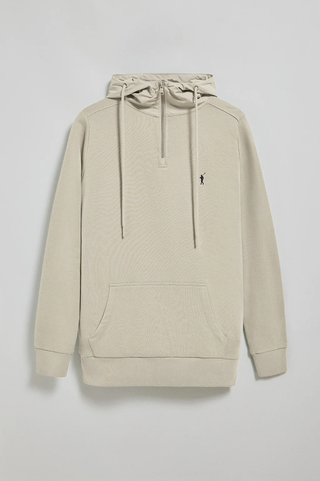 Beige half-zip hoodie with Rigby Go logo - Image 4