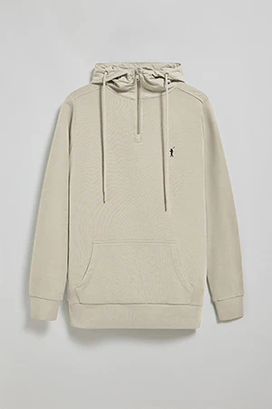 Beige half-zip hoodie with Rigby Go logo - Image 5