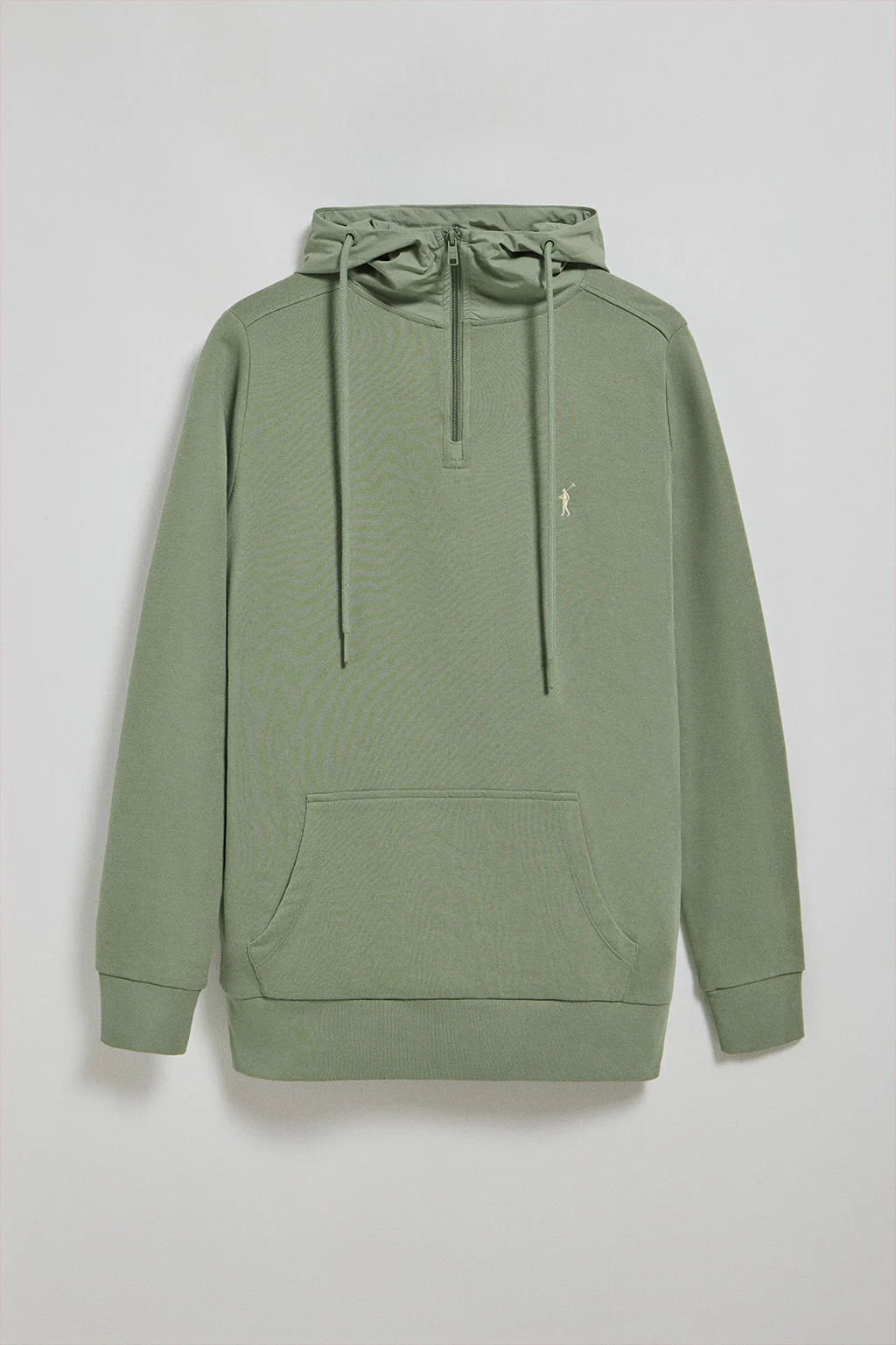 Jade-green half-zip hoodie with Rigby Go logo - Image 5