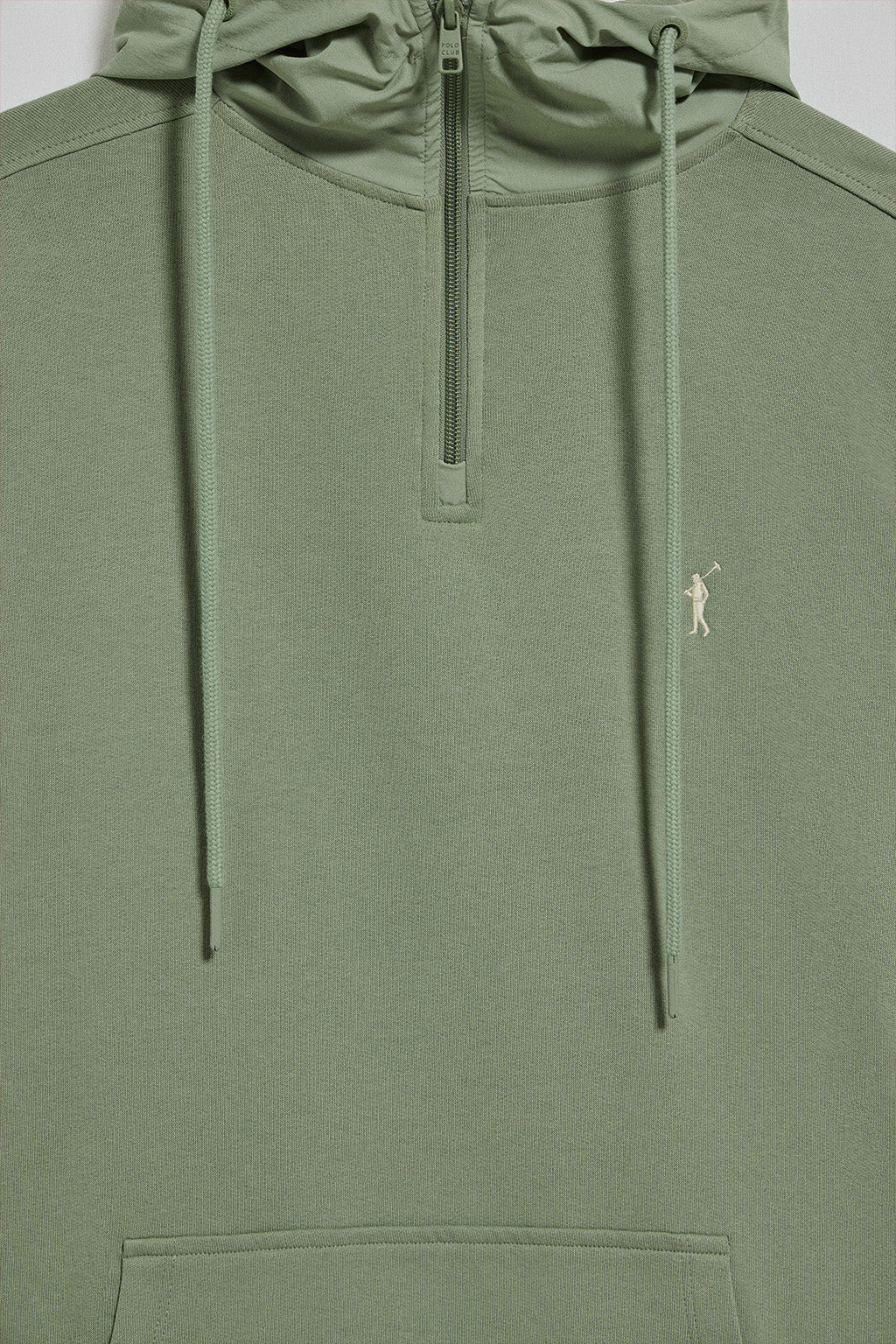 Jade-green half-zip hoodie with Rigby Go logo - Image 7