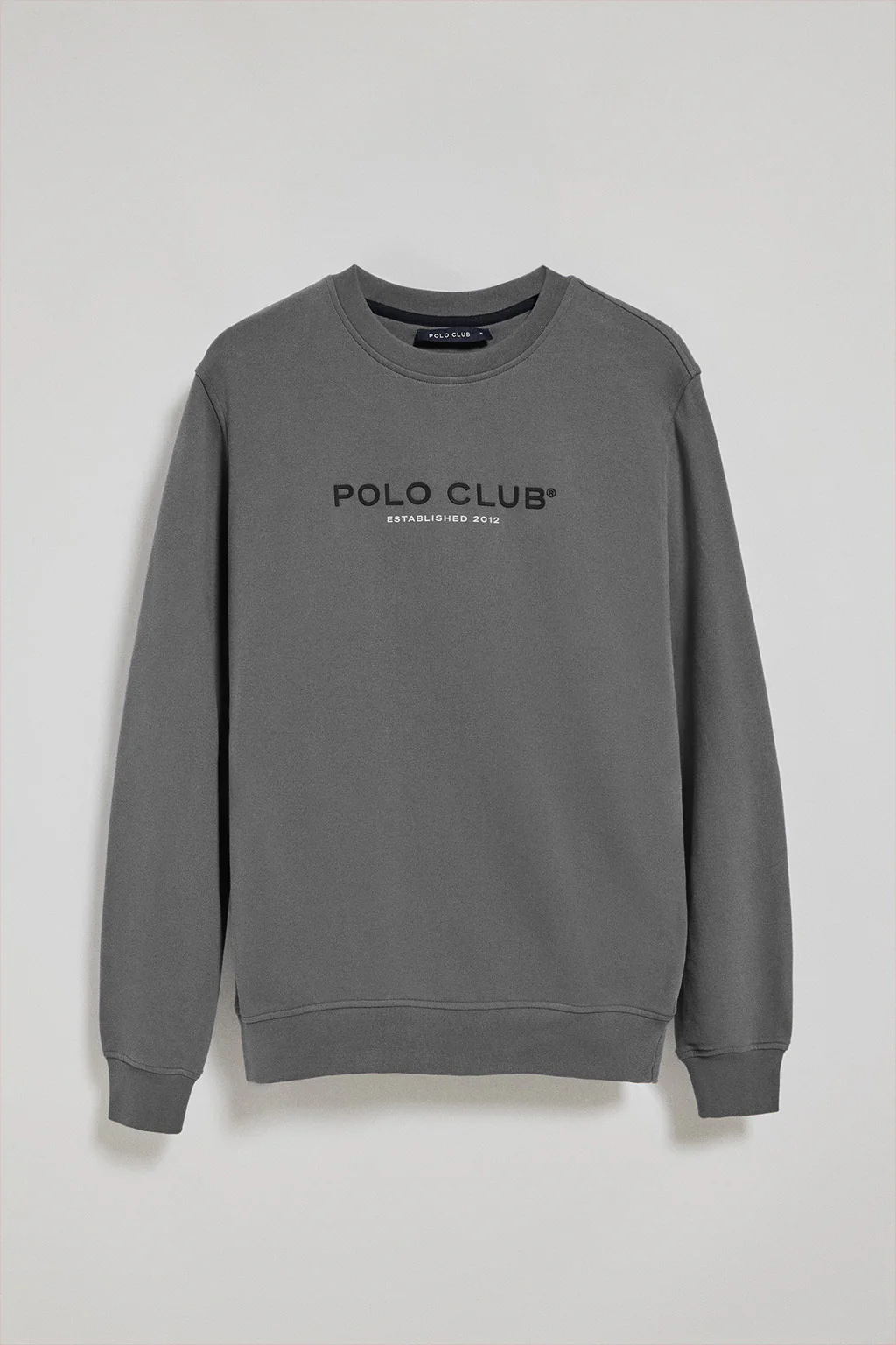 Asphalt-grey round-neck sweatshirt with Polo Club logo - Image 5