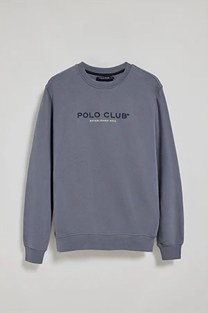 Denim-blue round-neck sweatshirt with Polo Club logo - Image 9
