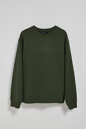 Dark-green round-neck sweatshirt with Polo Club logo - Image 9