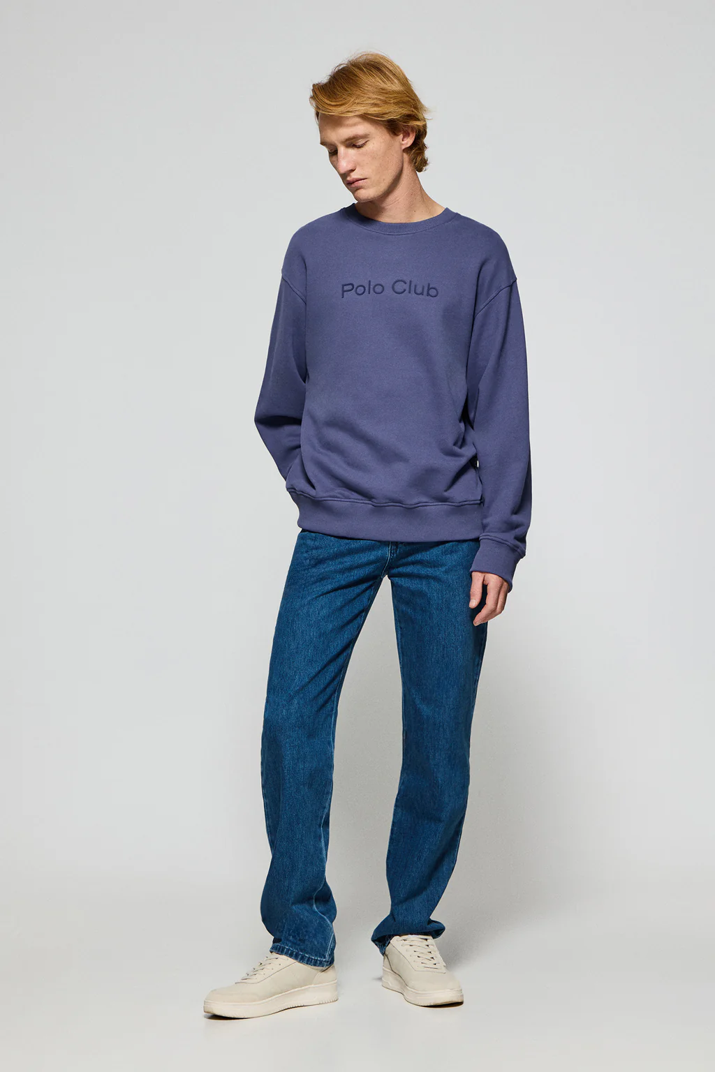 Blue round-neck sweatshirt with Polo Club logo - Image 4