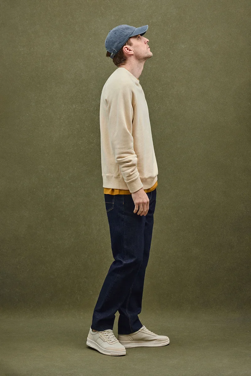 Beige round-neck sweatshirt with Polo Club patch - Image 4