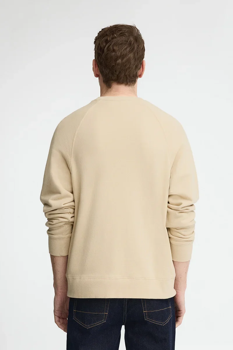 Beige round-neck sweatshirt with Polo Club patch - Image 5
