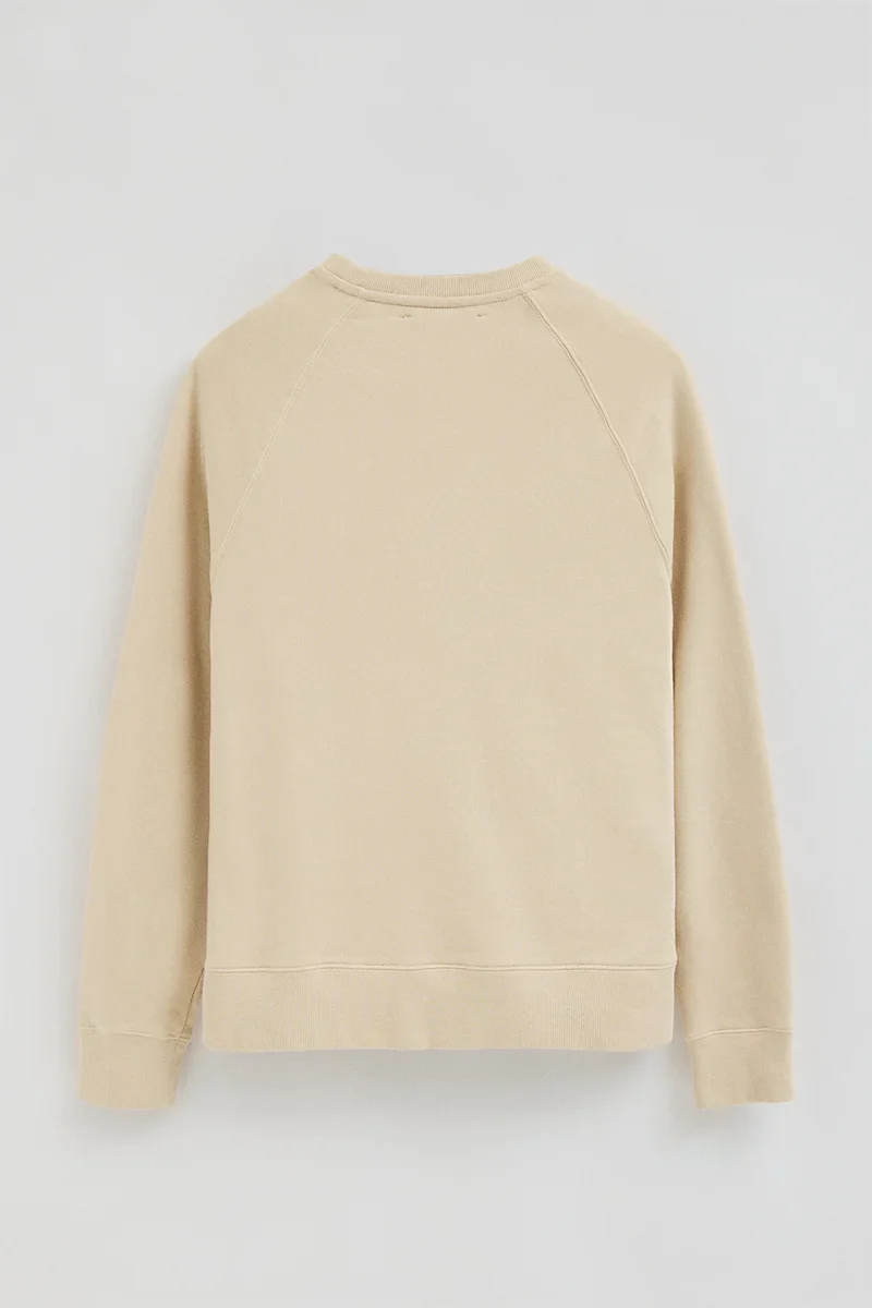 Beige round-neck sweatshirt with Polo Club patch - Image 8