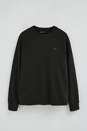Black round-neck sweatshirt with Polo Club patch - Image 10