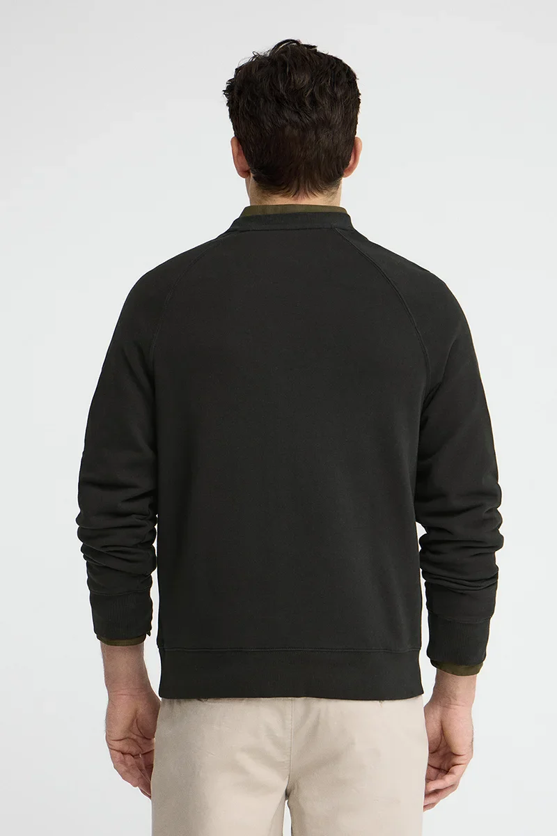 Black round-neck sweatshirt with Polo Club patch - Image 5