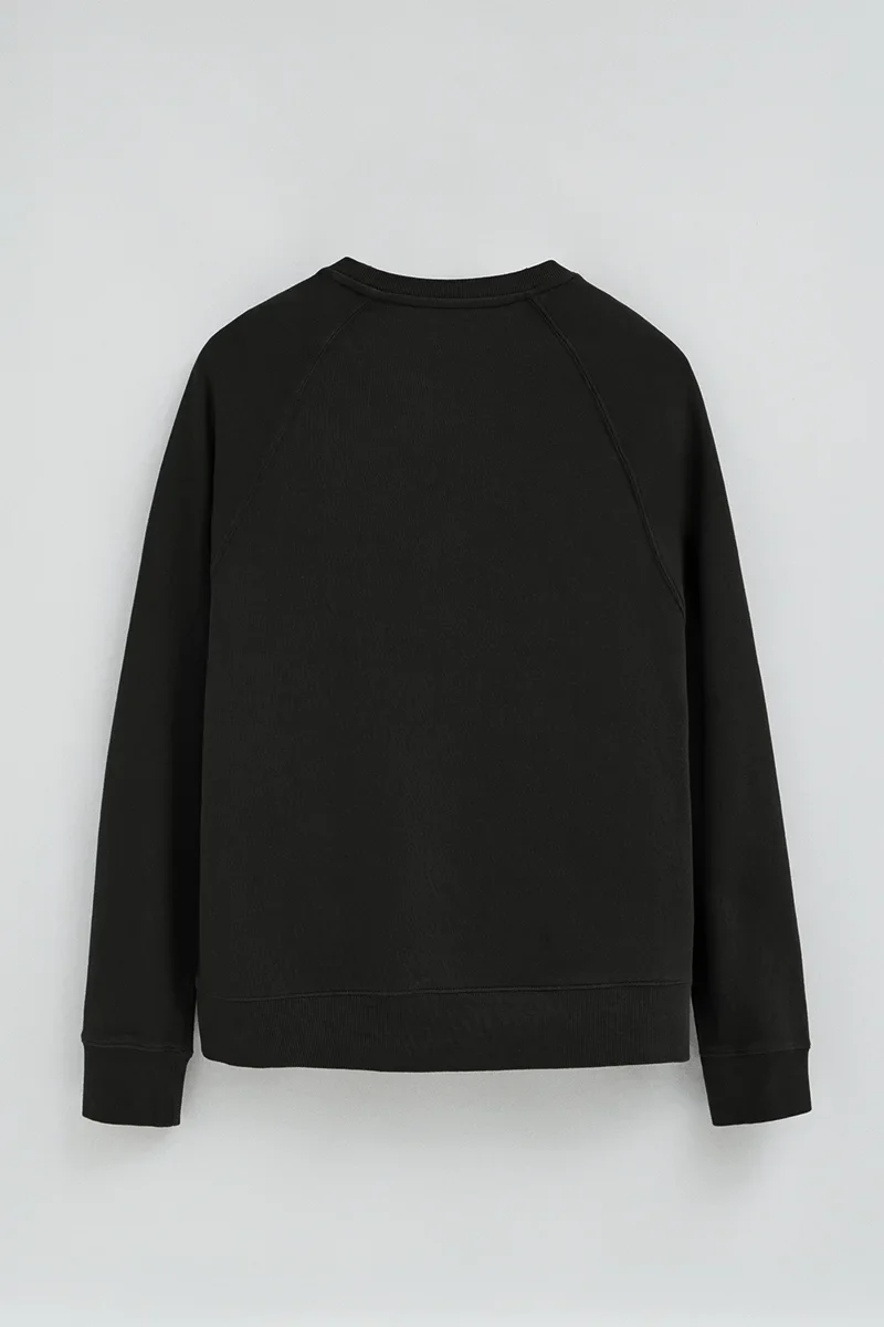 Black round-neck sweatshirt with Polo Club patch - Image 8