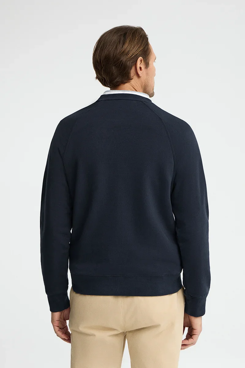 Navy-blue round-neck sweatshirt with Polo Club patch - Image 5