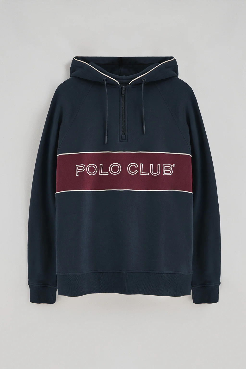 Navy-blue half-zip hoodie with Polo Club logo - Image 8
