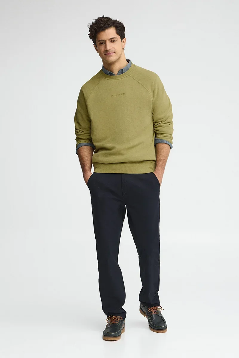 Leaf-green relaxed-fit sweatshirt with Polo Club rubberised logo - Image 4