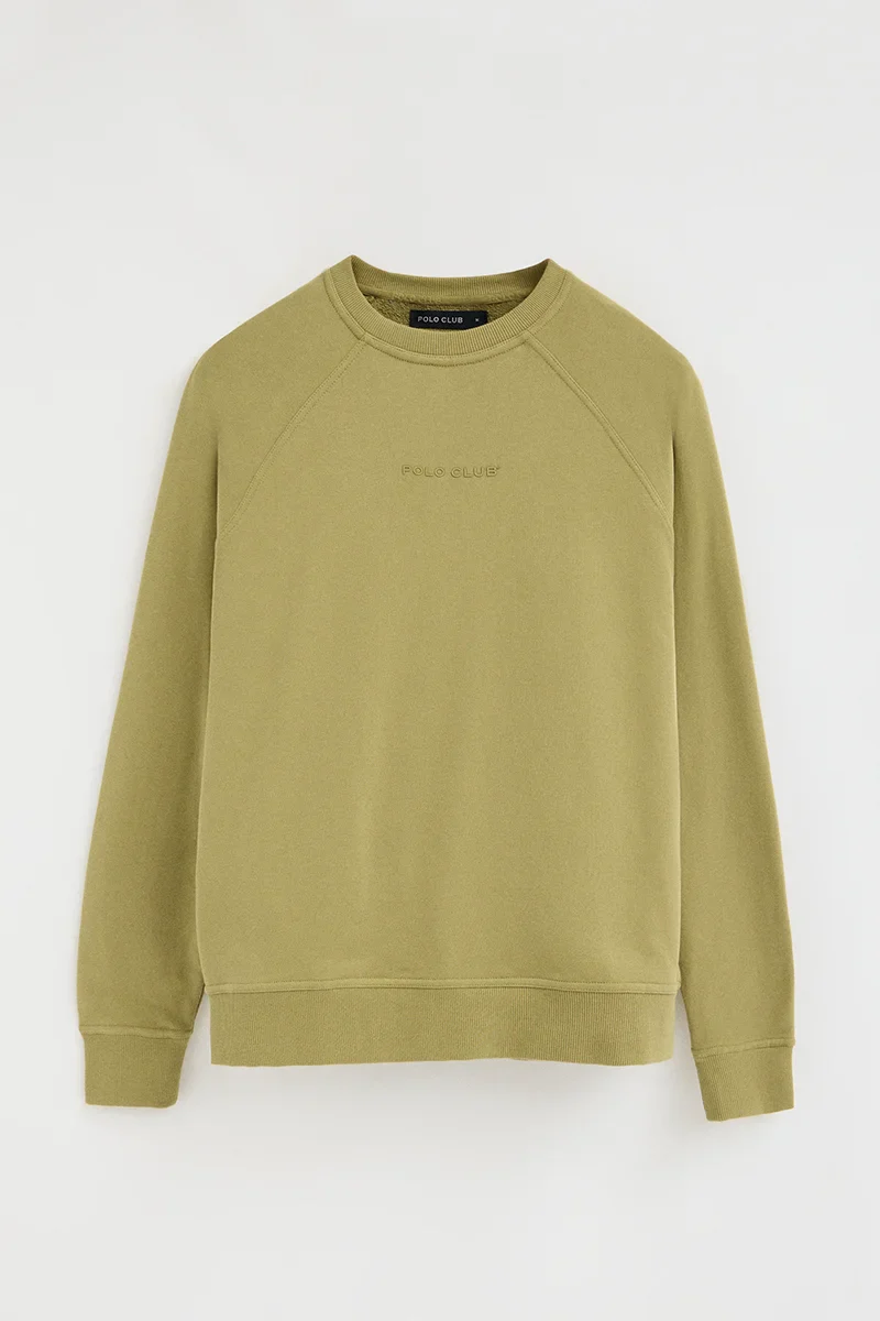Leaf-green relaxed-fit sweatshirt with Polo Club rubberised logo - Image 6