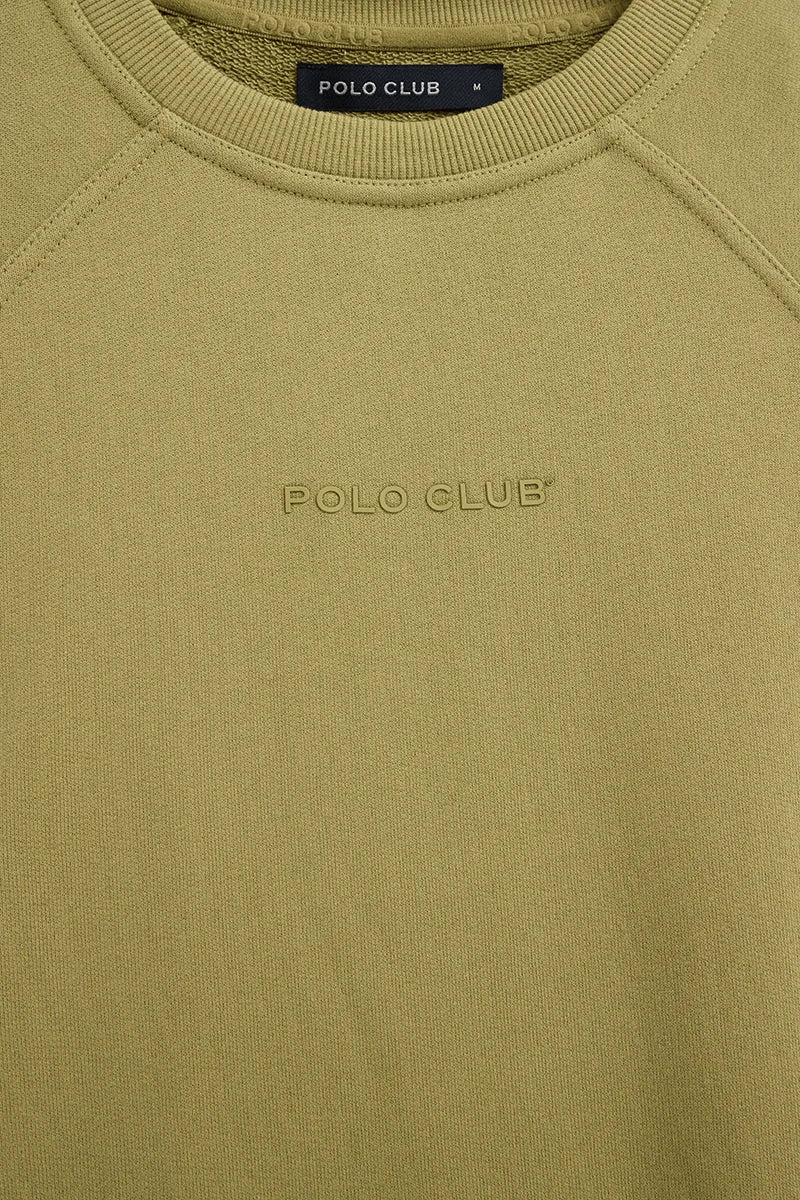 Leaf-green relaxed-fit sweatshirt with Polo Club rubberised logo - Image 7