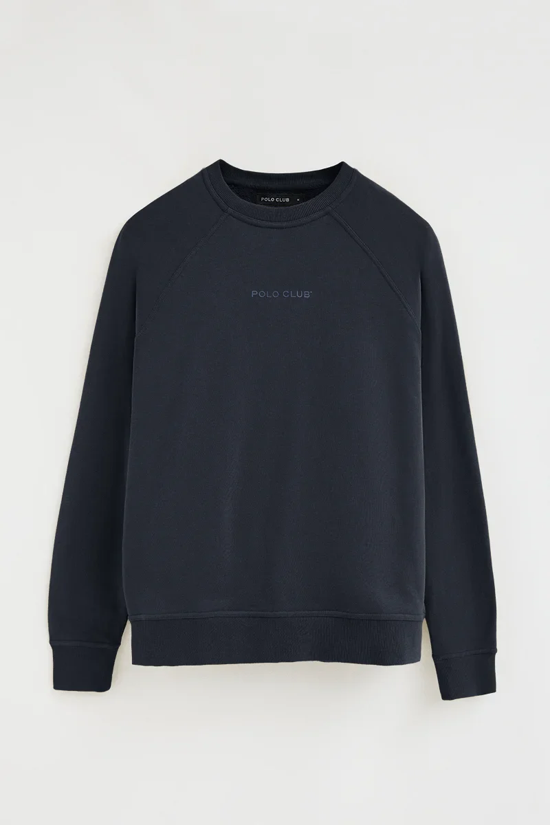 Navy-blue relaxed-fit sweatshirt with Polo Club rubberised logo - Image 9