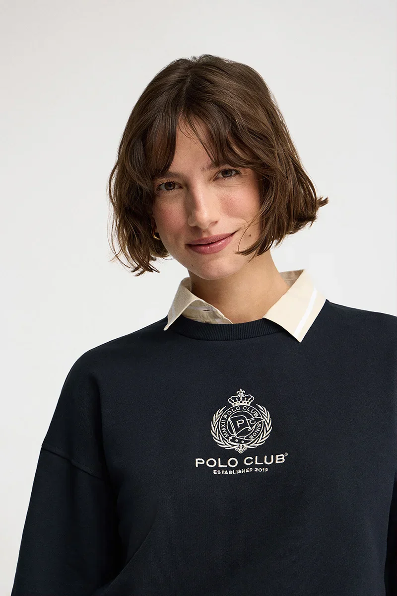 Navy-blue straight-fit sweatshirt with Polo Club Nautic logo - Image 3