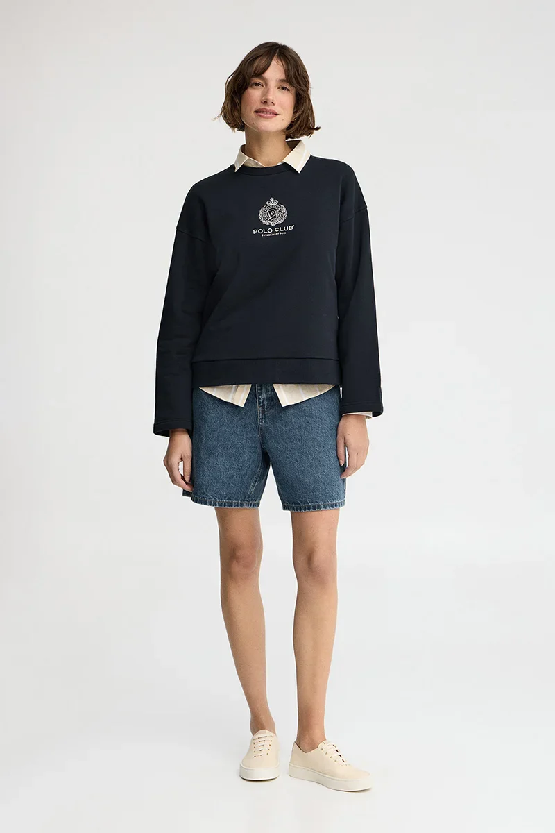 Navy-blue straight-fit sweatshirt with Polo Club Nautic logo - Image 4