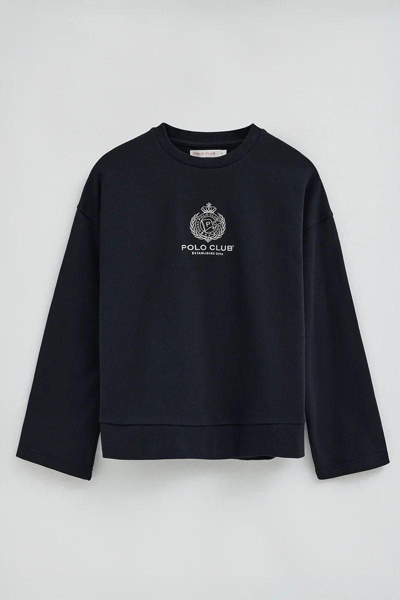 Navy-blue straight-fit sweatshirt with Polo Club Nautic logo - Image 6