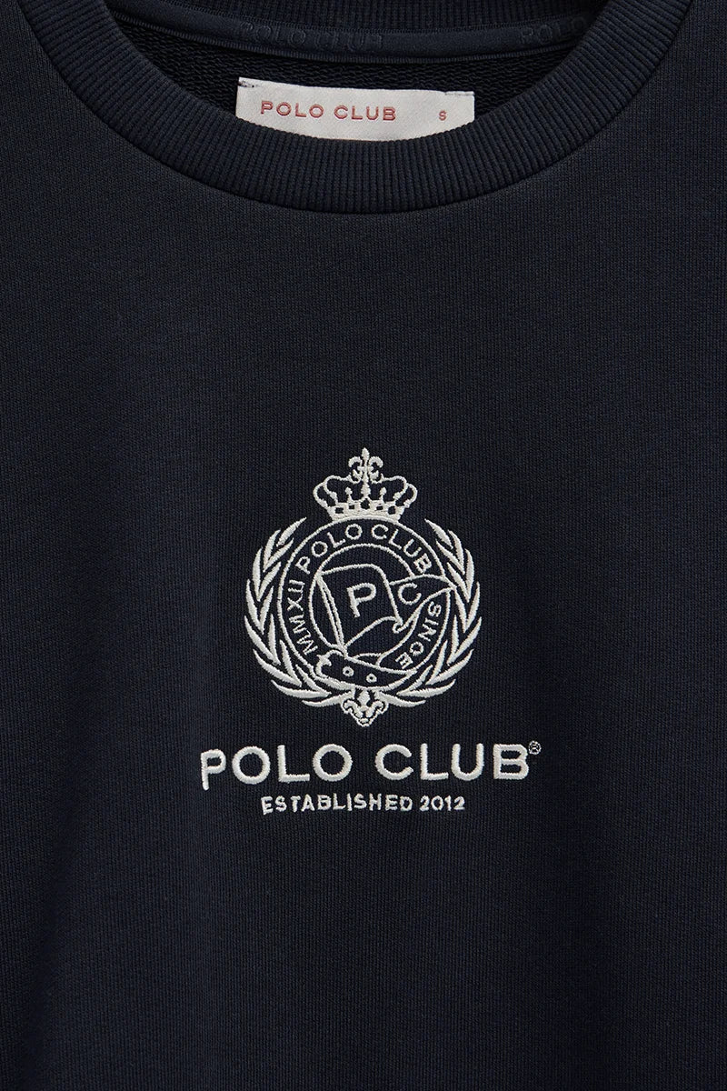 Navy-blue straight-fit sweatshirt with Polo Club Nautic logo - Image 7