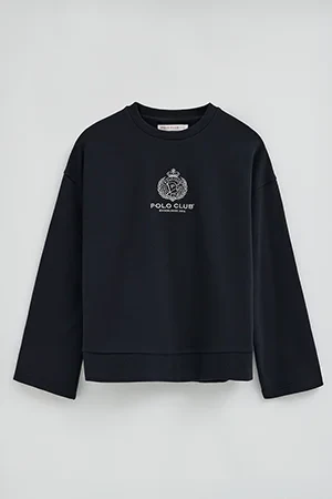 Navy-blue straight-fit sweatshirt with Polo Club Nautic logo - Image 9