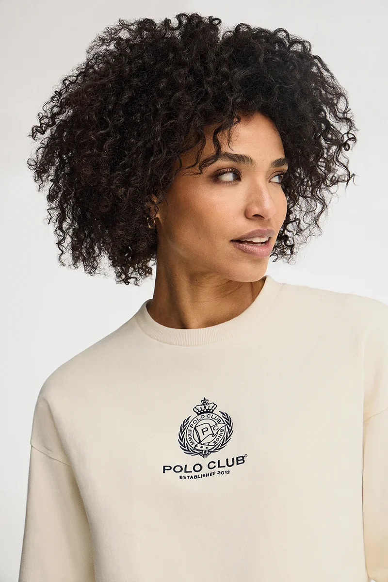 Nude straight-fit sweatshirt with Polo Club Nautic logo